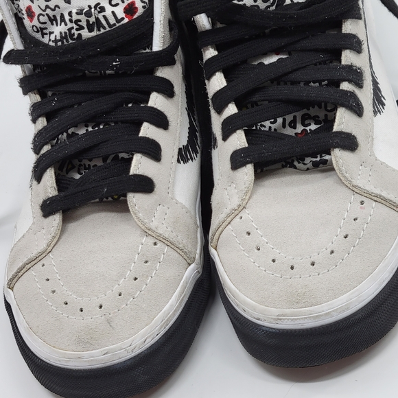 Vans. Unisex SK8-Hi Reissue DIY Black/ True White Skate Shoe - Picture 8 of 12